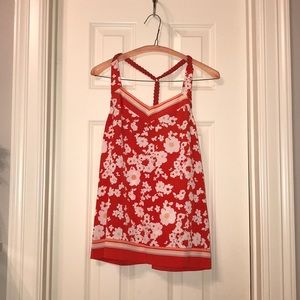 LC Lauren Conrad Braided Racerback Floral Tank XS